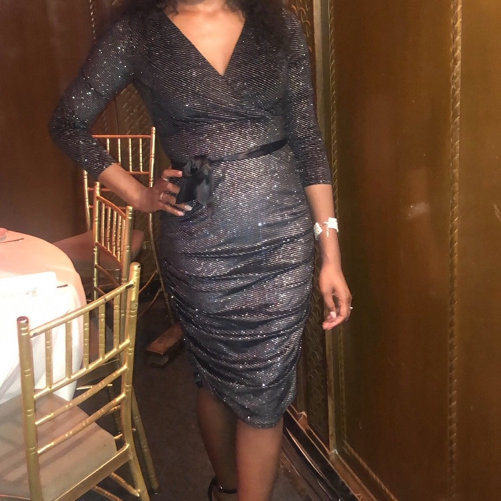 Thalia & Sodi ruched side Midi Dress /Party Dress